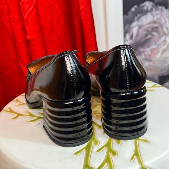 Saint G  VERA BLACK LEATHER HANDCRAFTED SHOES/ size 39 - Picture 6 of 11